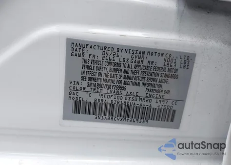 2021 Nissan Sentra Sv Xtronic Cvt z USA, uszkodzony, nr VIN 3N1AB8CVXMY269559